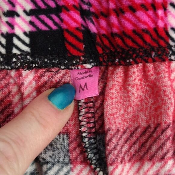 Betsey Johnson Y2K Pink Red Plaid Long Sleeve Pajama Pants Set Medium - Picture 15 of 16
